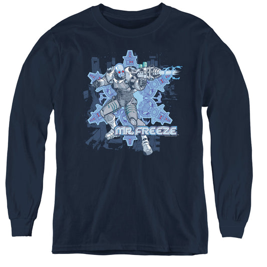 Batman - Mr Freeze - Youth Long Sleeve Tee - Navy