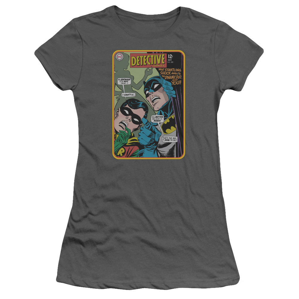 Batman - Detective #380 - Short Sleeve Junior Sheer - Charcoal T-shirt