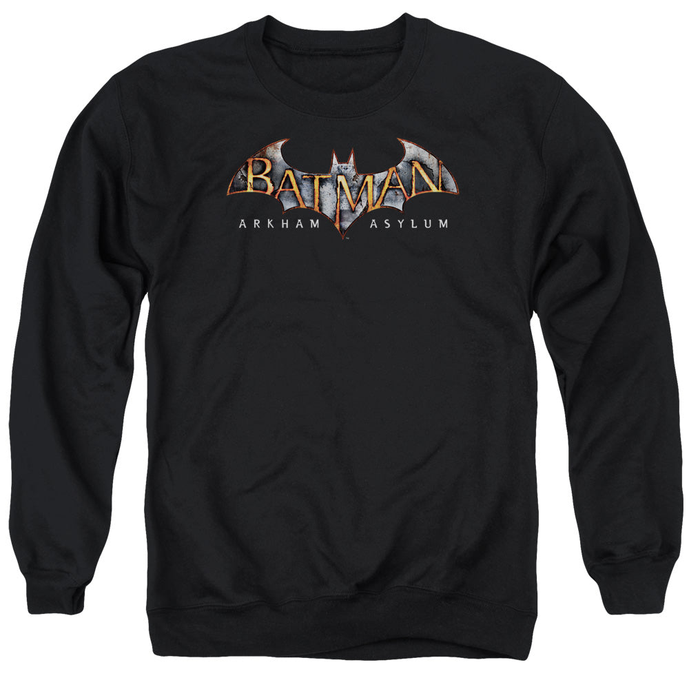 Batman Aa - Arkham Asylum Logo - Adult Crewneck Sweatshirt - Black