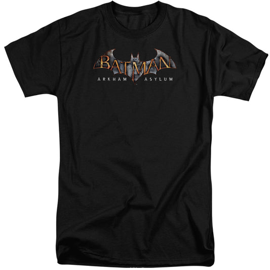 Batman Aa - Arkham Asylum Logo - Short Sleeve Adult Tall - Black T-shirt