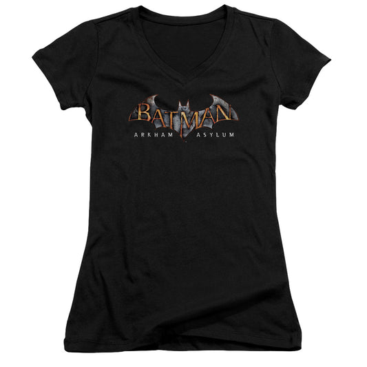 Batman Aa - Arkham Asylum Logo - Junior V-neck - Black