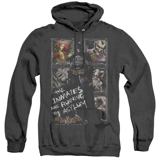 Batman Aa - Running The Asylum - Adult Heather Hoodie - Black