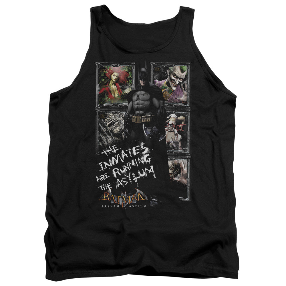 Batman Aa - Running The Asylum - Adult Tank - Black