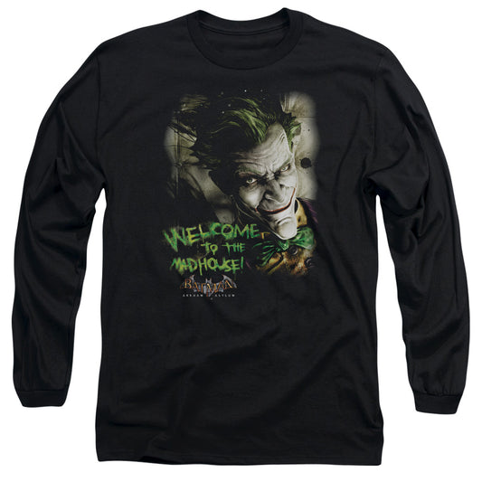 Batman Aa - Welcome To The Madhouse - Long Sleeve Adult 18/1 - Black T-shirt