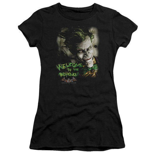 Batman Aa - Welcome To The Madhouse - Short Sleeve Junior Sheer - Black T-shirt