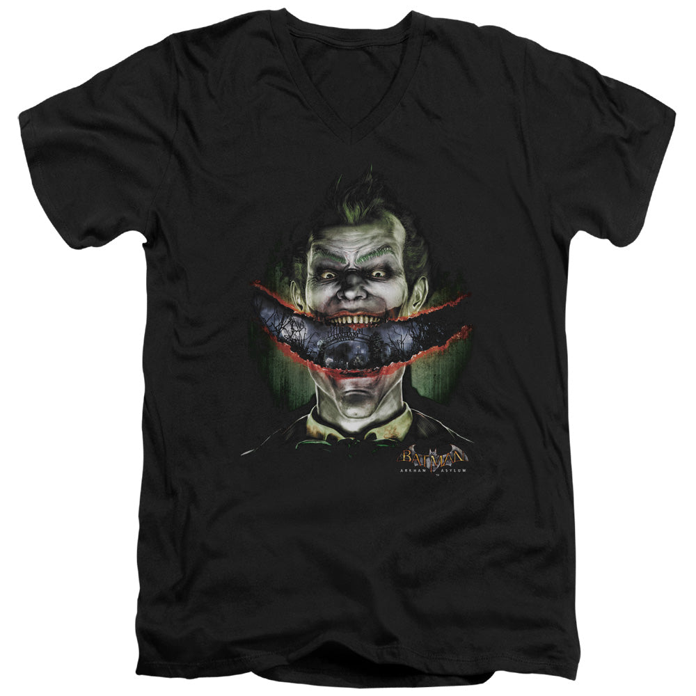 Batman Aa - Crazy Lips - Short Sleeve Adult V-neck - Black T-shirt
