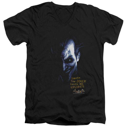Batman Aa - Arkham Joker - Short Sleeve Adult V-neck - Black T-shirt