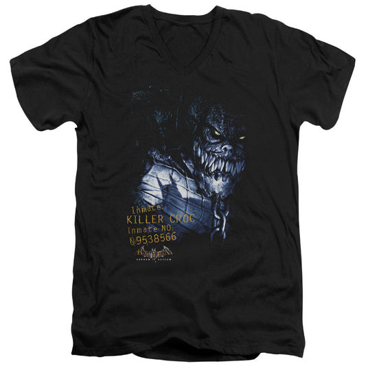 Batman Aa - Arkham Killer Croc - Short Sleeve Adult V-neck - Black T-shirt