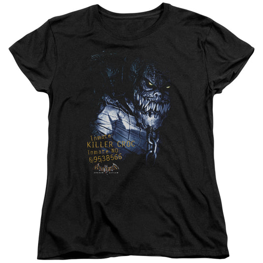 Batman Aa - Arkham Killer Croc - Short Sleeve Womens Tee - Black T-shirt