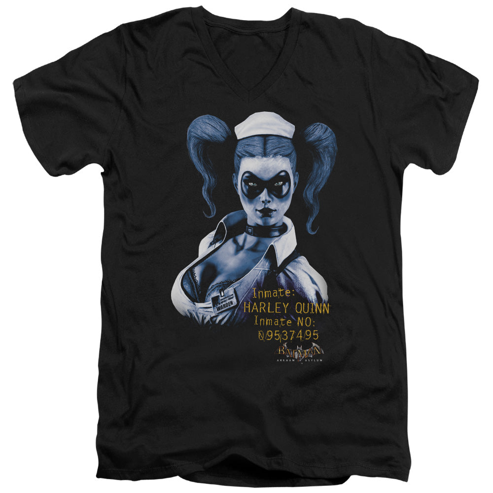 Batman Aa - Arkham Harley Quinn - Short Sleeve Adult V-neck - Black T-shirt