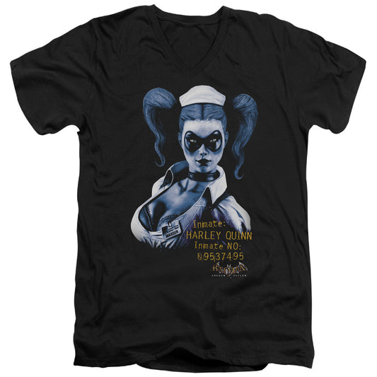 Batman Aa - Arkham Harley Quinn - Short Sleeve Adult V-neck - Black T-shirt