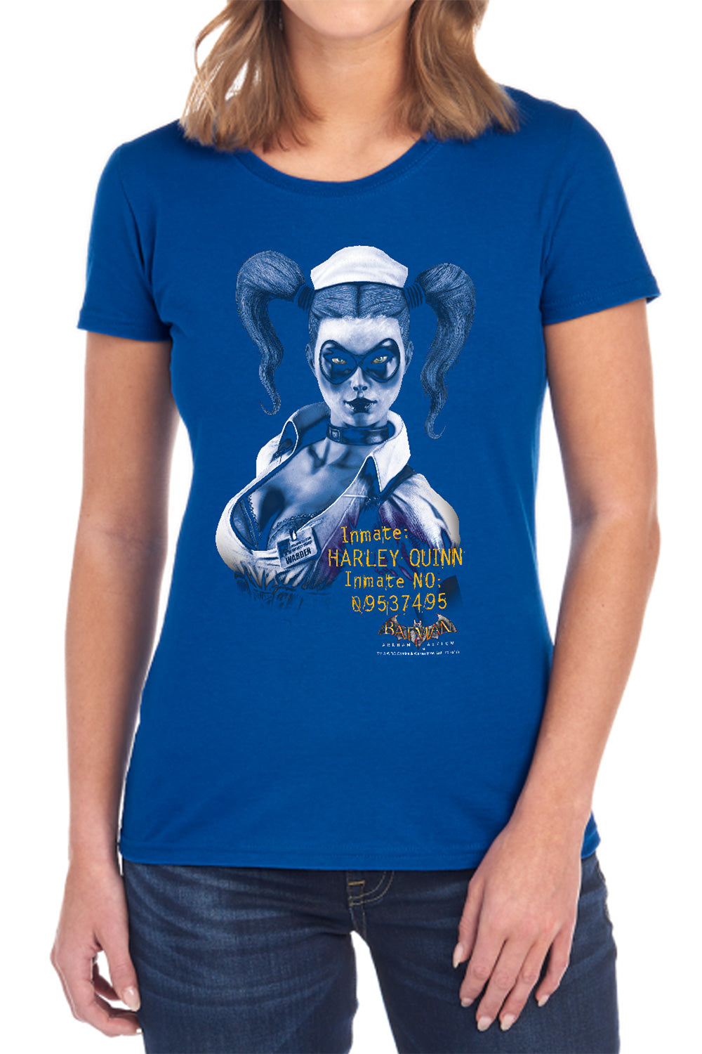 Batman Aa - Arkham Harley Quinn - Short Sleeve Womens Tee - Black T-shirt