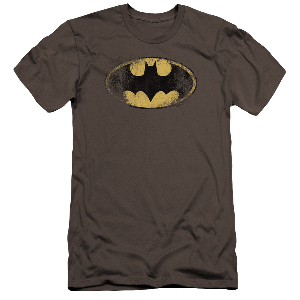 Batman - Destroyed Logo-premuim Canvas Adult Slim Fit 30/1 - Charcoal