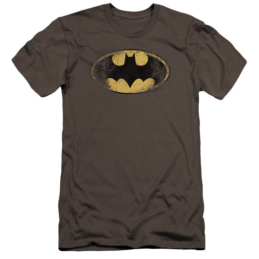 Batman - Destroyed Logo-premuim Canvas Adult Slim Fit 30/1 - Charcoal