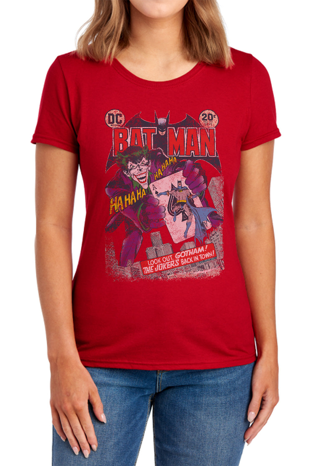 Batman - #251 Distressed - Short Sleeve Womens Tee - Navy T-shirt