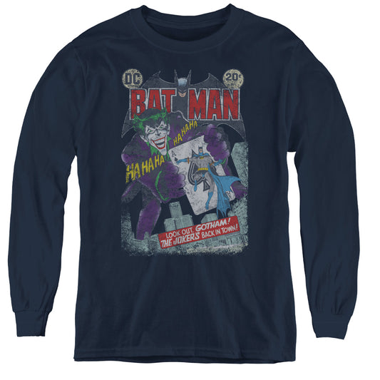 Batman - #251 Distressed - Youth Long Sleeve Tee - Navy