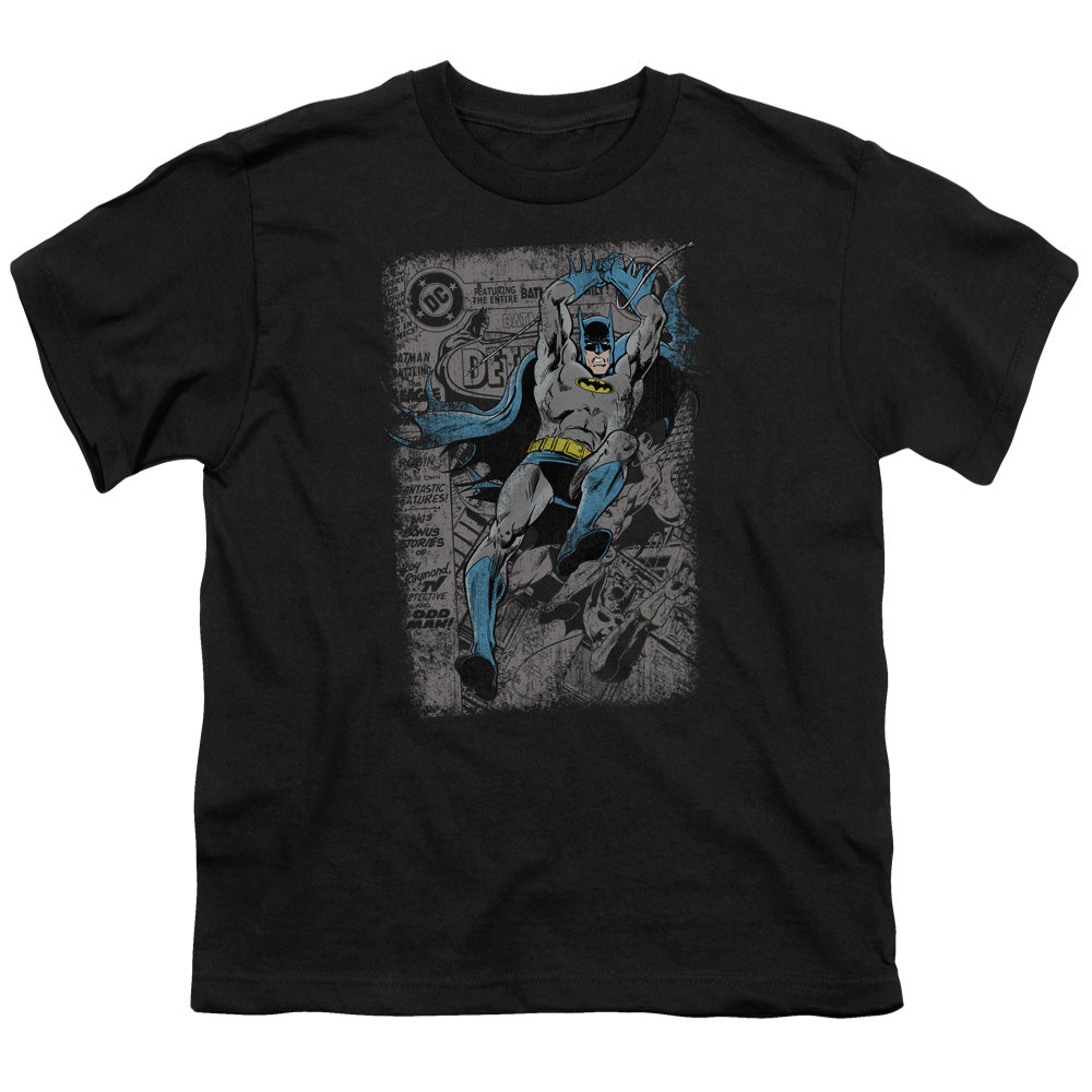 Batman - Detective #487 Distress - Short Sleeve Youth 18/1 - Black T-shirt