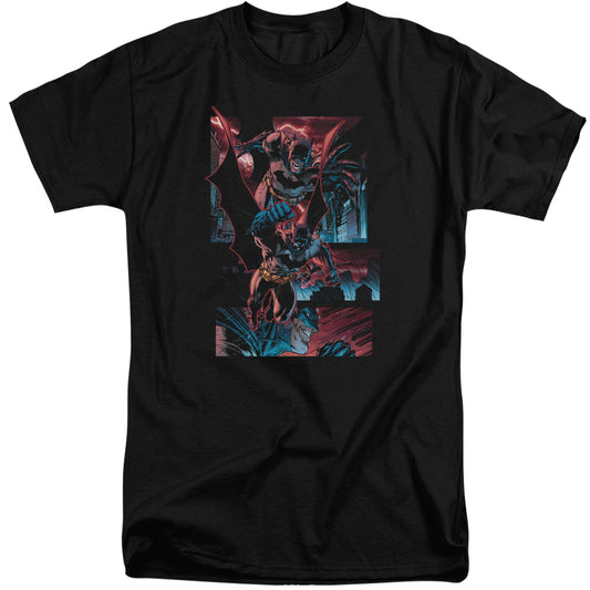 Batman - Dark Knight Panels - Short Sleeve Adult Tall - Black T-shirt