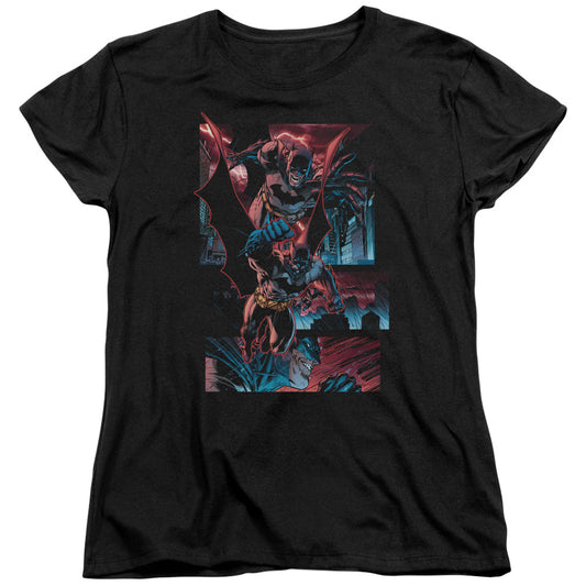 BATMAN DARK KNIGHT PANELS - S/S WOMENS TEE - BLACK T-Shirt