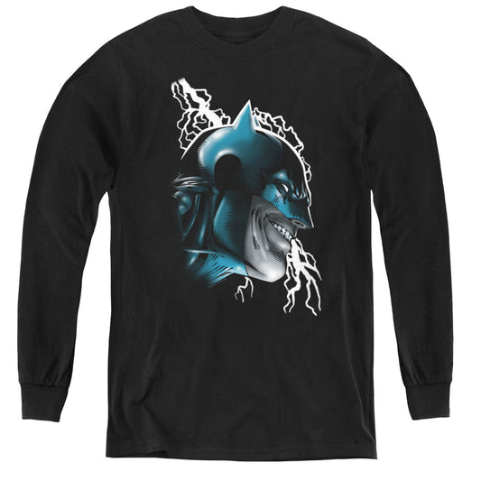 Batman - Crazy Grin - Youth Long Sleeve Tee - Black