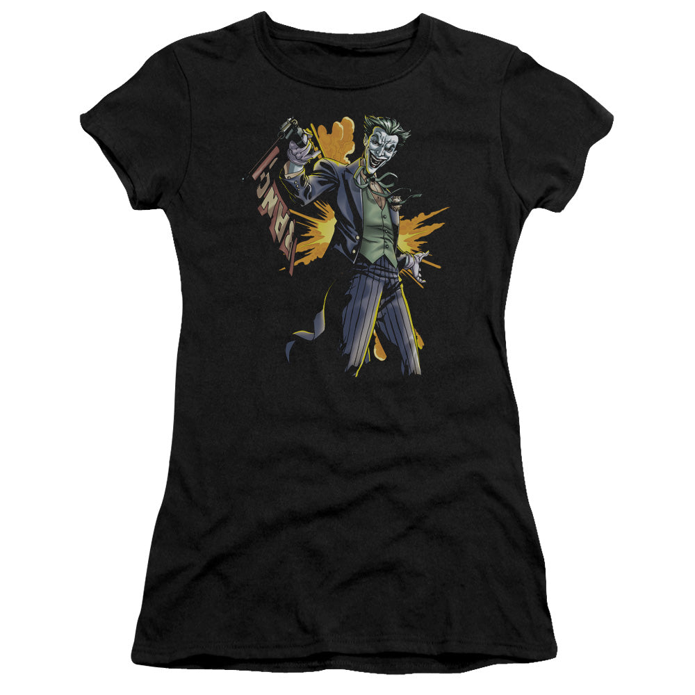 Batman - Joker Bang - Short Sleeve Junior Sheer - Black T-shirt