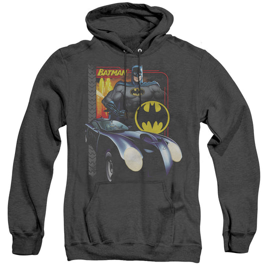 Batman - Bat Racing - Adult Heather Hoodie - Black