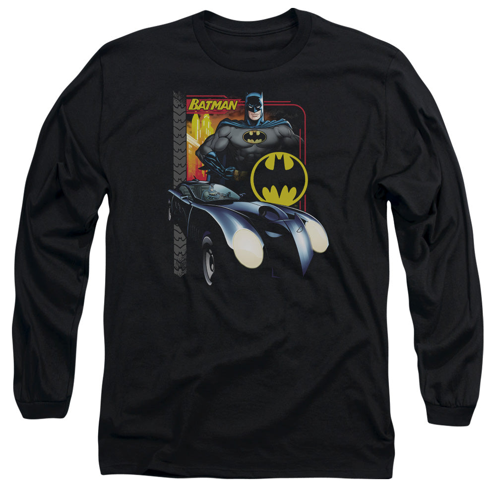 Batman - Bat Racing - Long Sleeve Adult 18/1 - Black T-shirt