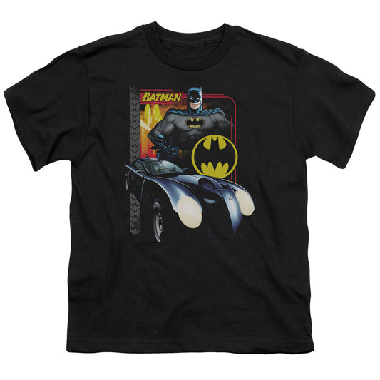Batman - Bat Racing - Short Sleeve Youth 18/1 - Black T-shirt