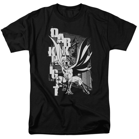 Batman - Vertical Letters - Short Sleeve Adult 18/1 - Black T-shirt