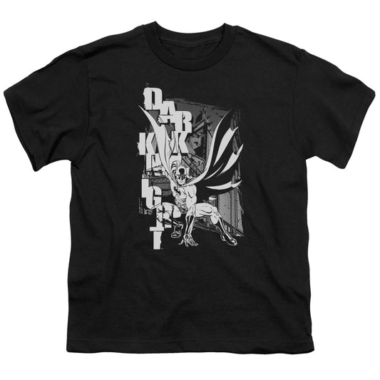 Batman - Vertical Letters - Short Sleeve Youth 18/1 - Black T-shirt