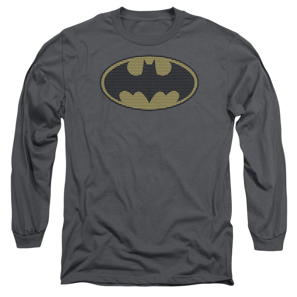 Batman - Little Logos - Long Sleeve Adult 18/1 - Charcoal T-shirt