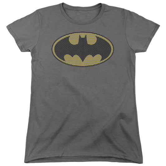 Batman - Little Logos - Short Sleeve Womens Tee - Charcoal T-shirt