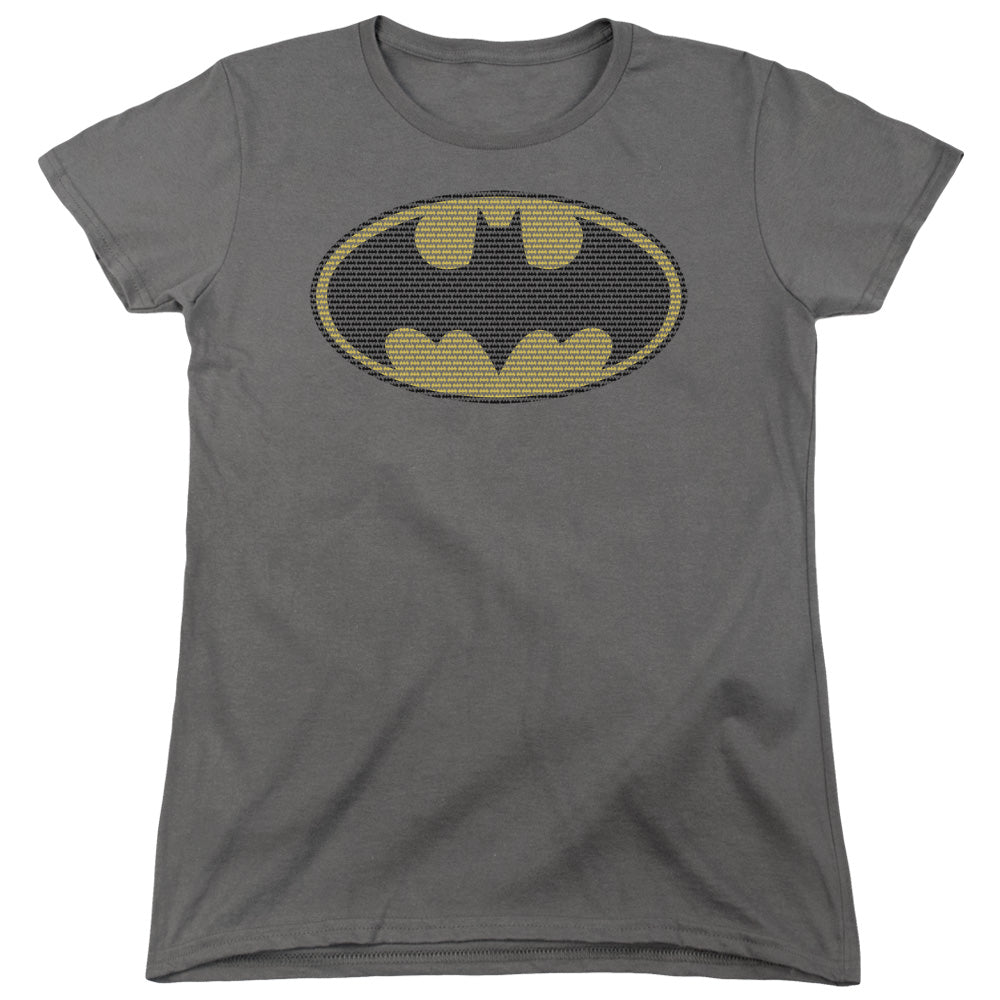 Batman - Little Logos - Short Sleeve Womens Tee - Charcoal T-shirt