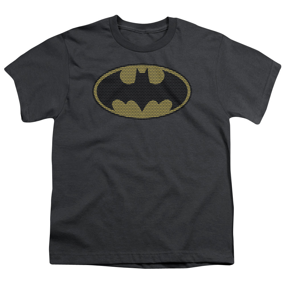 Batman - Little Logos - Short Sleeve Youth 18/1 - Charcoal T-shirt