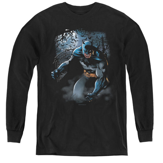 Batman - Light Of The Moon - Youth Long Sleeve Tee - Black