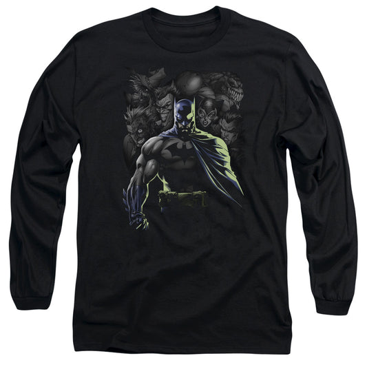 Batman - Villains Unleashed - Long Sleeve Adult 18/1 - Black T-shirt