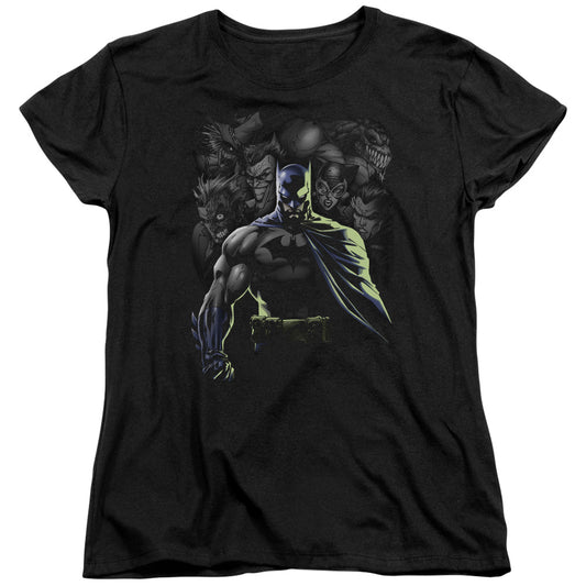 Batman - Villains Unleashed - Short Sleeve Womens Tee - Black T-shirt