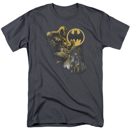 Batman - Bat Signal - Short Sleeve Adult 18/1 - Charcoal T-shirt