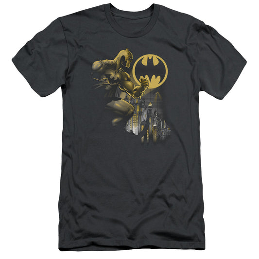 Batman - Bat Signal - Short Sleeve Adult 30/1 - Charcoal T-shirt