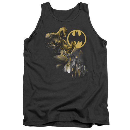 Batman - Bat Signal - Adult Tank - Charcoal