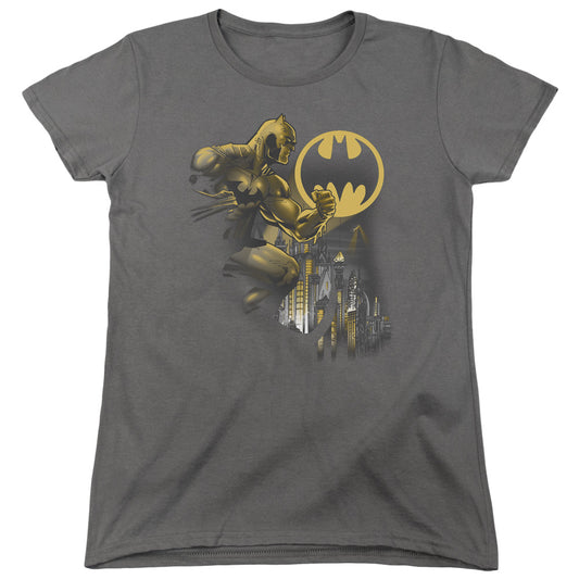Batman - Bat Signal - Short Sleeve Womens Tee - Charcoal T-shirt
