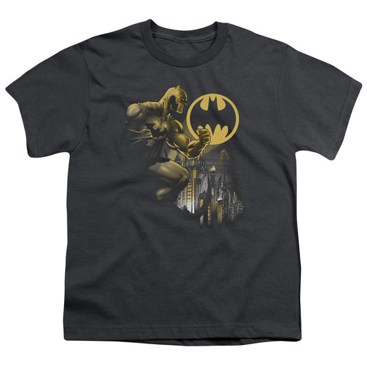 Batman - Bat Signal - Short Sleeve Youth 18/1 - Charcoal T-shirt