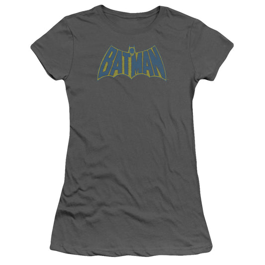 Batman - Sketch Logo - Short Sleeve Junior Sheer - Charcoal T-shirt