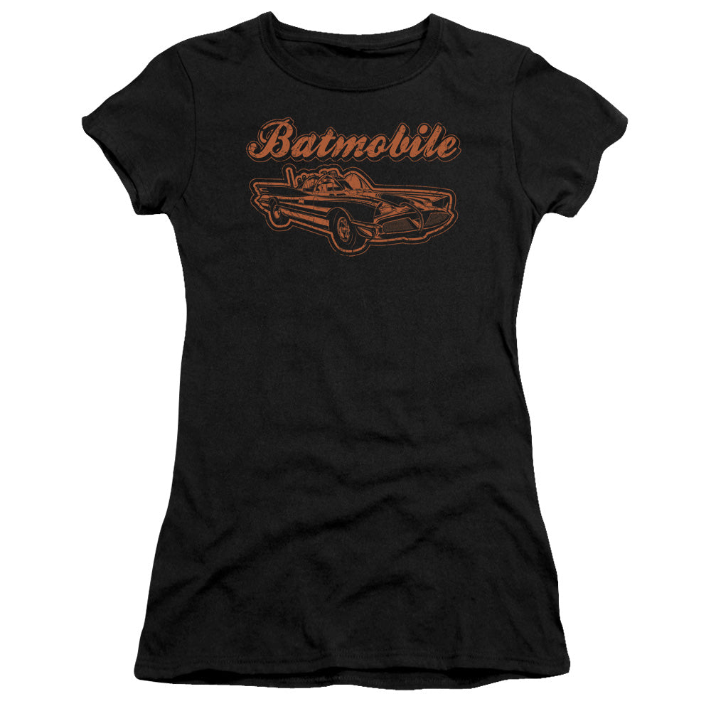 Batman - Batmobile - Short Sleeve Junior Sheer - Black T-shirt