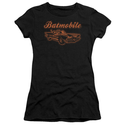 Batman - Batmobile - Short Sleeve Junior Sheer - Black T-shirt