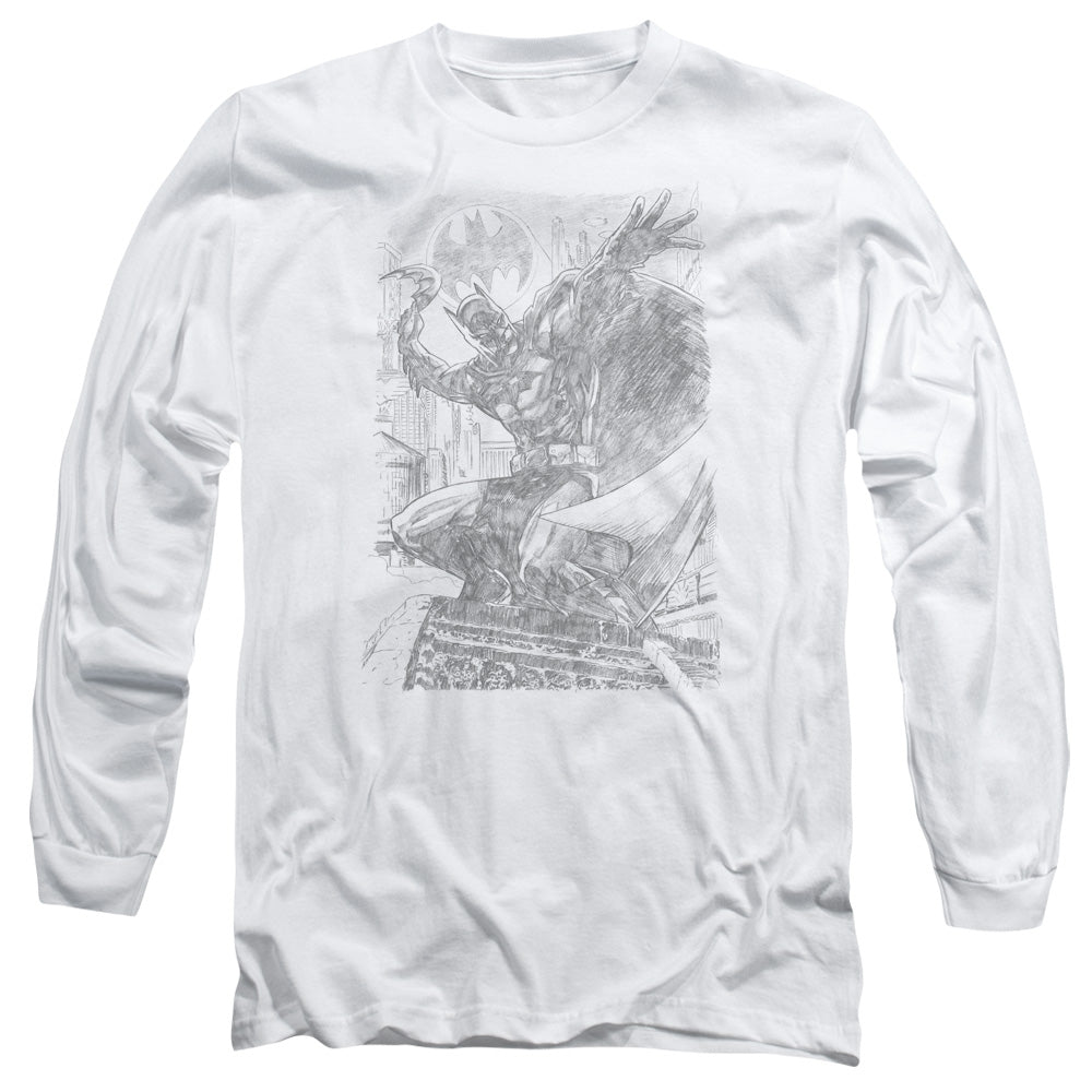 Batman - Pencil Batarang Throw - Long Sleeve Adult 18/1 - White T-shirt