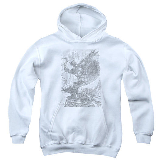 Batman - Pencil Batarang Throw - Youth Pull-over Hoodie - White