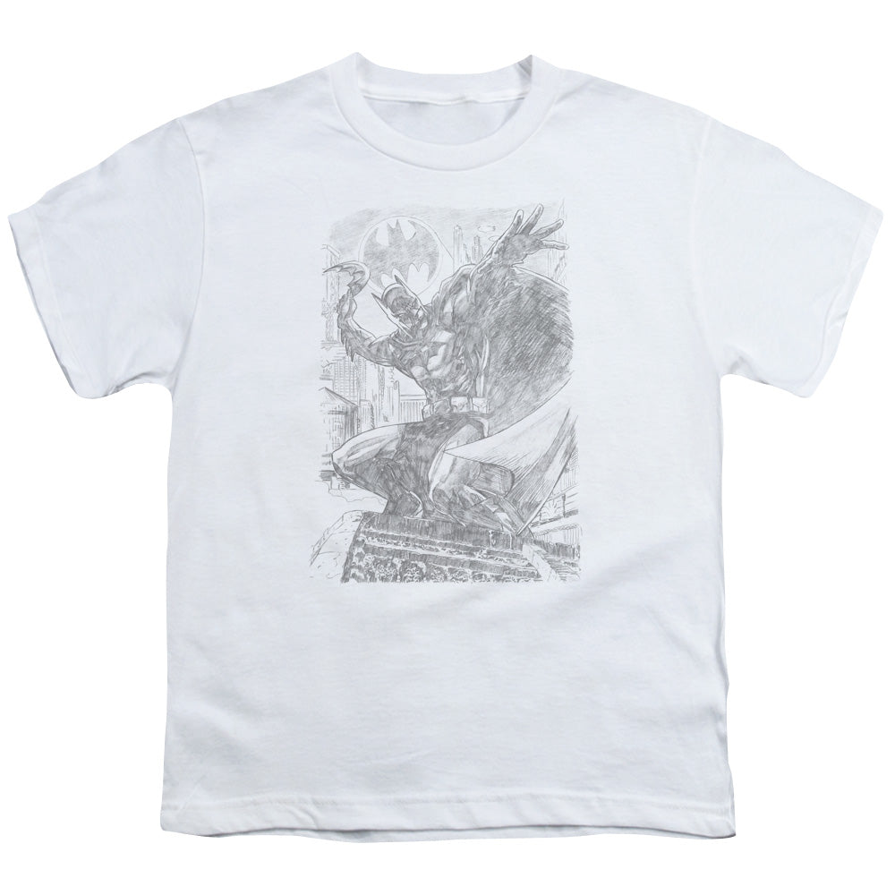 Batman - Pencil Batarang Throw - Short Sleeve Youth 18/1 - White T-shirt