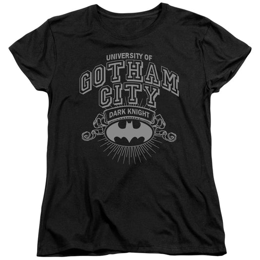 Batman - University Of Gotham - Short Sleeve Womens Tee - Black T-shirt