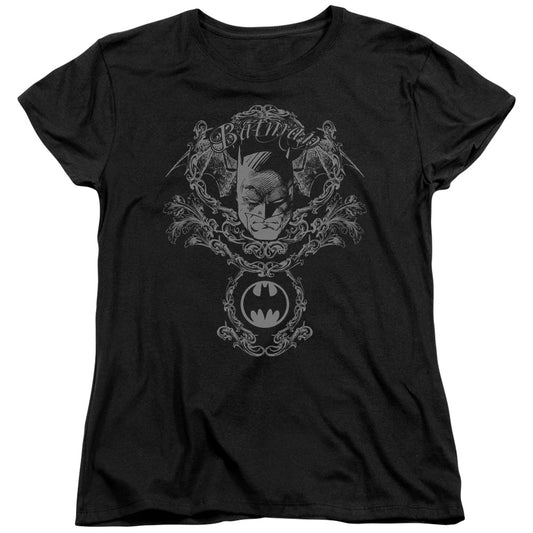 Batman - Dark Knight Heraldry - Short Sleeve Womens Tee - Black T-shirt